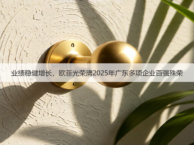 业绩稳健增长，欧菲光荣膺2025年广东多项企业百强殊荣