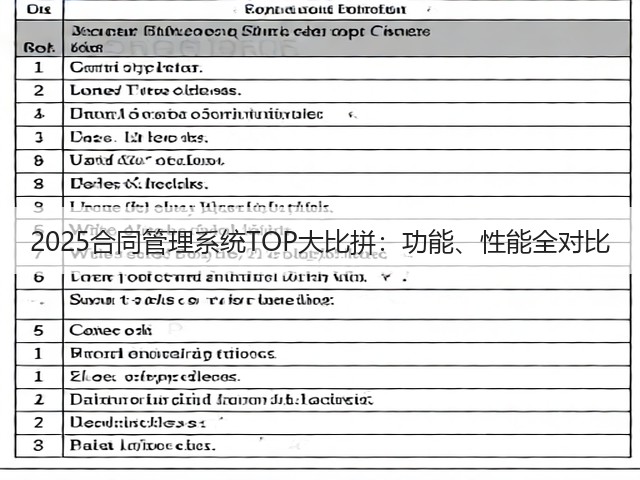 2025合同管理系统TOP大比拼：功能、性能全对比(图1)