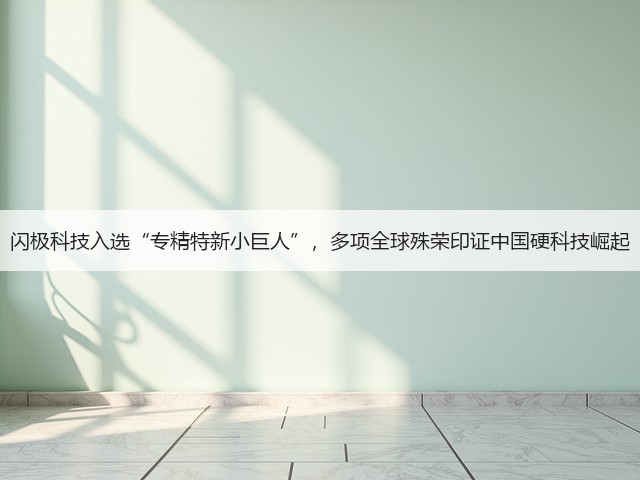 闪极科技入选“专精特新小巨人”，多项全球殊荣印证中国硬科技崛起(图3)