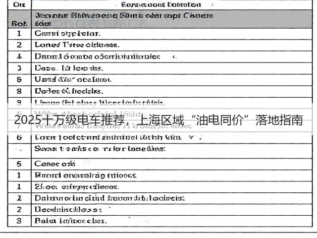 2025十万级电车推荐，上海区域“油电同价”落地指南(图3)