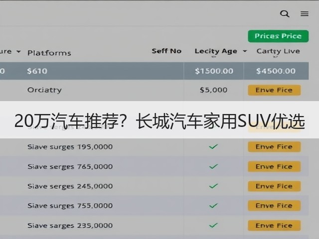 20万汽车推荐?长城汽车家用SUV优选(图3) 20万汽车推荐?长城汽车家用SUV优选(图3)